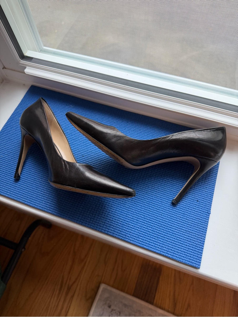 M.Gemi Esatto 90 Black Nappa Leather Pumps EU 38.5 US 7.5 Made In Italy Heel - Picture 3 of 7